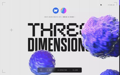 A showcase site that shows the collaboration of Webflow & Spline. With various examples of how to integrate interactive 3D elements into websites. 3d Website Design Inspiration, 3d Website Design, Spline 3d, 3d Interactive Web Design, Design System, Interactive Design, Website Design, Portfolio, Web Design