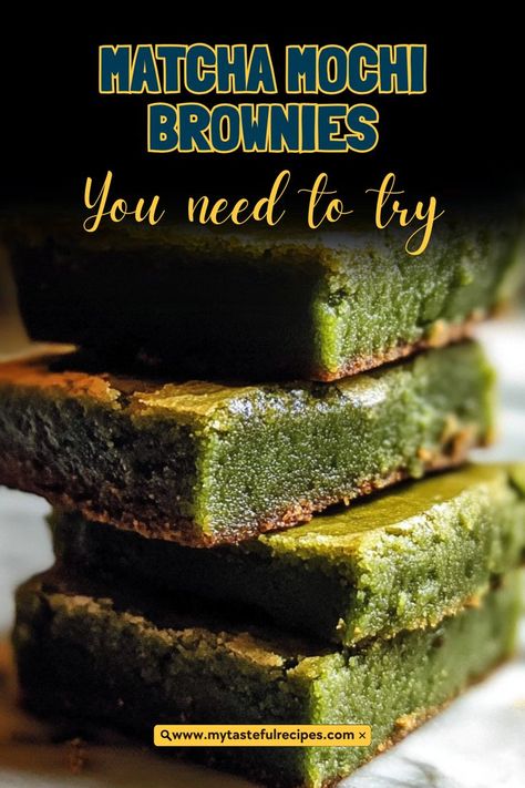 These brownies combine two worlds: the rich decadence of brownies and the chewy goodness of mochi, all enhanced with the bold flavor of matcha. A unique dessert experience! Matcha Mochi Brownies, Matcha Butter Mochi, Mochi Brownies, Matcha Butter, Matcha Brownies, Matcha Mochi, Butter Mochi, Creamy Pie, Mochi Recipe