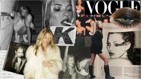 Kate Moss Rockstar, Kate Moss Wallpaper Laptop, Fashion Aesthetic Wallpaper Laptop, Channel Aesthetic Wallpaper, Kate Moss Collage, Kate Moss Wallpaper, Kate Mess, Moss Wallpaper, Lila Moss