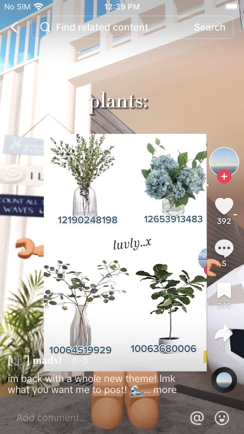 Bloxburg Plant Vase Decals Codes, Bloxburg Plant Decals Codes Indoor, Bloxburg Indoor Plant Decals, Vine Decals Bloxburg, Blockburg Decals, Bloxburg Food, Plant Decals, Food Decals, Bloxburg Food Decals