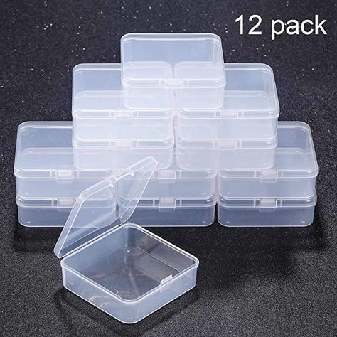 12 Pack Small Rectangle Clear Plastic Containers Box with Hinged Lid Bead Storage Box Case (2.9 x 2.9 x 1 Inch): Amazon.com.au: Home Clear Plastic Storage Containers, Metal Storage Containers, Decorative Storage Bins, Clear Plastic Containers, Bead Storage, Plastic Container Storage, Plastic Organizer, Lid Storage, Packaging Supplies