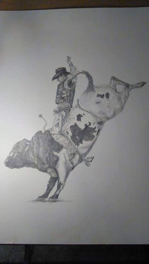 Bull Rider Art, Bull Riding Tattoos Rodeo, Bull Riding Drawing, Bronc Rider Drawing, Bronc Riding Tattoos, Revolution Drawing, Bull Rider Drawing, Bullrider Tattoo, Cow Boy Drawings