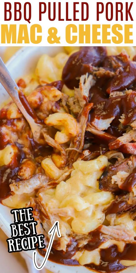 Pull Pork And Mac And Cheese, Pulled Pork With Mac And Cheese, Pulled Bbq Chicken Mac And Cheese, Mac And Cheese With Pork Belly, Bbq And Mac And Cheese, Bbq Macaroni And Cheese, Mac And Cheese And Pulled Pork, Dinner Ideas Pulled Pork, Macs Mac And Cheese Recipe