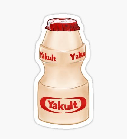 Yakult Yogurt Drink Sticker Yakult Tattoo, Yakult Drawing, Yakult Aesthetic, Yakult Drink Recipe, Yakult Lemonade, Yakult Sticker, Yakult Drink, Asian Stickers, Stickers Food