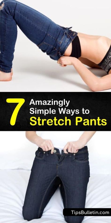 How To Stretch Out Jeans, How To Stretch Jeans, Calf Leg, Diy Pants, Black Denim Pants, Football Pants, How To Iron Clothes, Stretchy Jeans, Jogging Pants