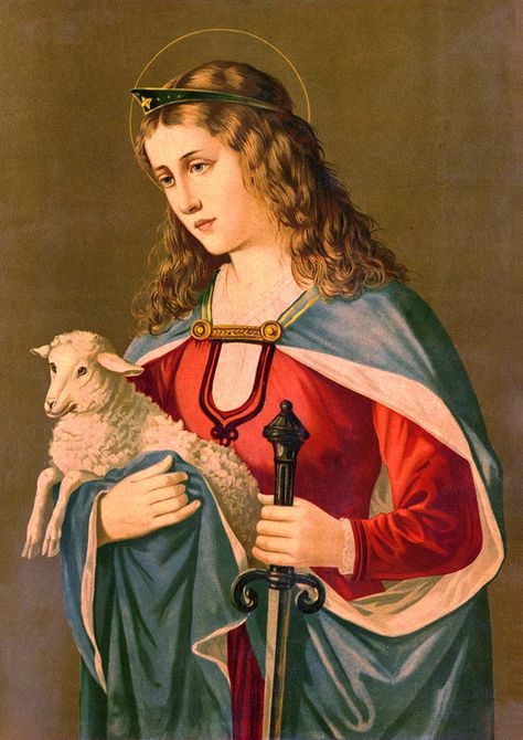 Saint Agnes of Rome Medieval Magic, Ritual Clothing, Saint Agnes, Catholic Sacraments, Friend Of God, Novena Prayers, Stella Maris, St Agnes, Saints Days