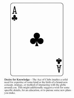 Ace of Clubs Ace Of Clubs Meaning, Club Card Tattoo, Ace Of Clubs Tattoo, Ace Of Clubs, Cards Meaning, Card Meanings, Swords Tarot, Fortune Telling Cards, Ace Card