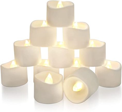 Homemory 12 Pcs Battery Tea Lights with Timer, 6 Hours on and 18 Hours Off in 24 Hours Cycle Automatically, Plastic Warm White, Dia1.4" x H1.3 Candle Dinner Table, Flameless Candles With Timer, Battery Tea Lights, Led Tea Light Candles, White Fairy Lights, Flameless Tea Lights, Battery Operated Tea Lights, Led Candle Lights, Led Tea Lights