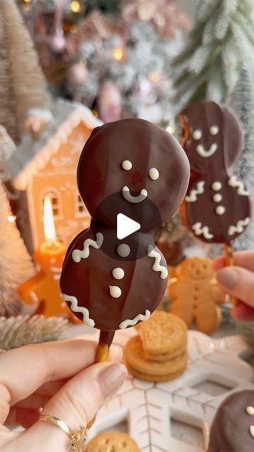 Holly Jade on Instagram: "Gingerbread Man Pops🎄 YAY or NAY? Who wants one? Follow @thelittleblogofvegan  for the best vegan recipes! 

Delicious No-Bake Gingerbread Oreo Pops, perfect for the Holidays 🎅🏻🎄 Gingerbread Oreos dunked in dairy-free dark chocolate, with white chocolate details served on a pretzel stick. Ready in under 30 minutes, no-bake and only 4 ingredients. Vegan, No-Egg, No-Dairy and delicious!

——> Get the recipe on my website: thelittleblogofvegan.com 
Type ‘No-Bake Gingerbread Oreo Pops’ in the search bar of my site.

Recipe link for reference: https://www.thelittleblogofvegan.com/2024/11/no-bake-gingerbread-oreo-pops.html

#christmasbaking #nobake #gingerbread #christmastreats #tistheseason #gingerbreadman #oreo #christmascookies #festiveseason #" Cottage Bakery, Christmas Food Ideas, Pretzel Sticks, Christmas Homemade, Oreo Pops, Yay Or Nay, Recipes Delicious, Best Vegan Recipes, Christmas Snacks