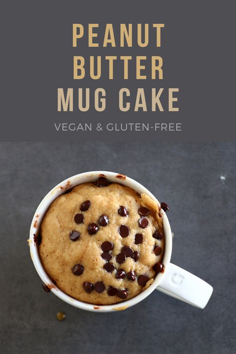 This easy Healthy Peanut Butter Mug Cake is scrumptiously delicious and can be whipped up in 3min. It is refined-sugar free, gluten-free, and can even be made to be vegan. Pb2 Mug Cake Healthy, Healthy Banana Bread Mug Cake, Healthy Vegan Mug Cake, Vegan Peanut Butter Mug Cake, Chocolate Peanut Butter Protein Mug Cake, Mugcake Recipe, Peanut Butter Mug Cakes, Cheesecake Oreo, Homemade Snickers