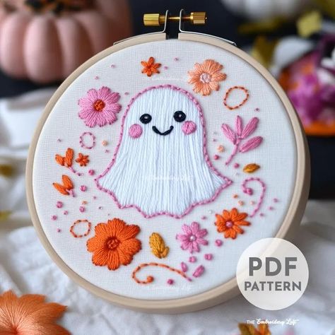 TheEmbroideryLoftCo - Etsy Canada Fall Halloween Embroidery, Boo Embroidery, Jack O Lantern Embroidery, Cute Ghost Embroidery, Ghost Cat Embroidery, Embroidery Template, Halloween Embroidery, Embroidery Patterns Free, Hand Embroidery Pattern