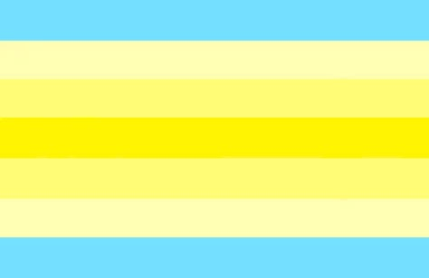 image id: the amab trans neutral pride flag. it has 7 stripes, the top and bottom ones being blue (to represent amab trans neutral folks) and the middle ones being different shades of yellow (to represent the different ways that trans neutral folks experience neutrality). end id. Freddie Mcclair, The Pride Flags, Lgbtq Pride Flags, When Someone Loves You, Lgbt Flags, Gender Expression, Gender Identities, Libra And Taurus, Izuru Kamukura