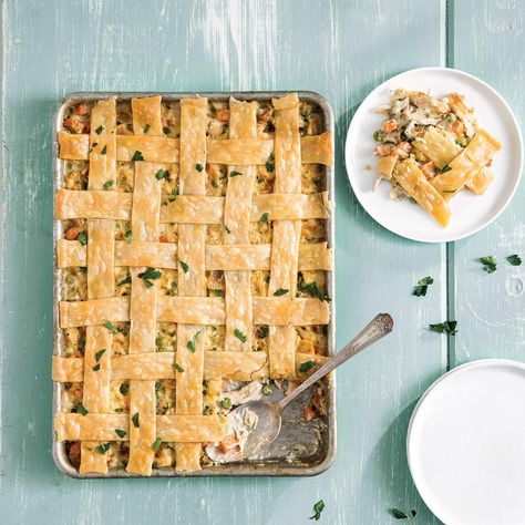 Chicken Pot Pie Sheet Pan, Sheet Pan Chicken Pot Pie, Pan Chicken Pot Pie, Hawaii Snacks, Slab Pies, Quick Baking, Chicken Pot Pie Recipe, Turkey Pot, Paula Deen Recipes