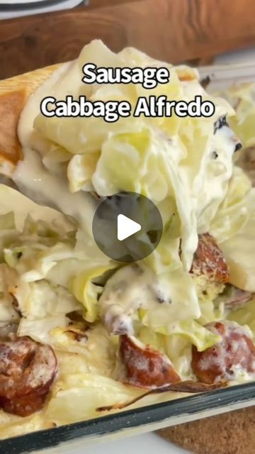 Cabbage Fettuccine Alfredo, Keto Cabbage Alfredo With Sausage, Creamy Cabbage And Sausage Recipes, Alfredo Cabbage And Sausage, Keto Cabbage Alfredo, Cabbage Alfredo With Sausage, Sausage And Cabbage Alfredo, Cabbage Sausage Recipes, Low Carb Cabbage Recipes