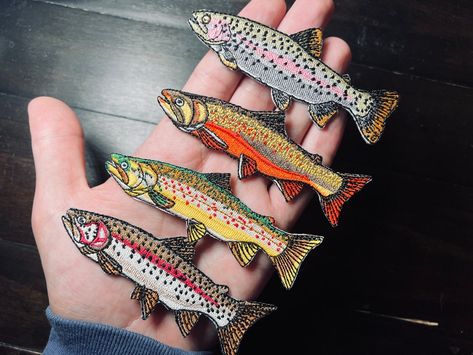 Golden Trout, Patches For Jackets, Fly Fishing Gifts, Ducks Unlimited, Brook Trout, Fishing Vest, Brown Trout, Rainbow Trout, Patches Jacket