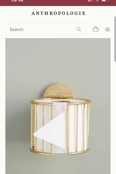 We love Anthropologie but not the price tag. Check out this Creative DIY Toilet Paper Holder Idea inspired by Anthro. Diy Toilet Paper Holder, Diy Toilet, Paper Dispenser, Toilet Roll Holder, Decor Black, Toilet Roll, Bathroom Hardware, Decor Bathroom, White Bathroom