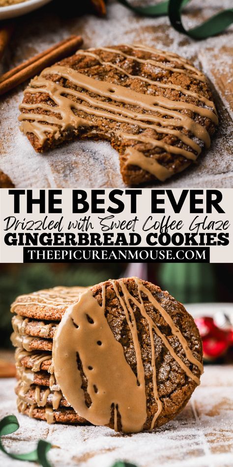 Espresso Gingerbread Cookies, Gingerbread Latte Cookie, Gingerbread Cookies With Molasses, Gingerbread Gooey Butter Cookies, Chocolate Gingersnap Cookies, Best Cookies Christmas, Best Ever Gingerbread Cookies, Pumpkin Spice Roll Cookies, Coffee Ground Cookies