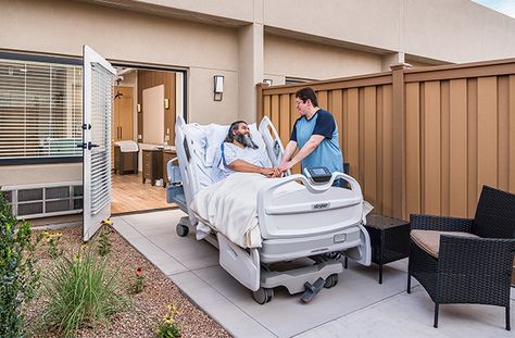 Robert Wertheim Hospice House Offers Comfort In New Mexico - HCD Magazine Supply Room, Nurses Station, Enclosed Patio, Hospice Care, Elderly Home, Interior Design Elements, Design Management, Healthcare Design, Life Care