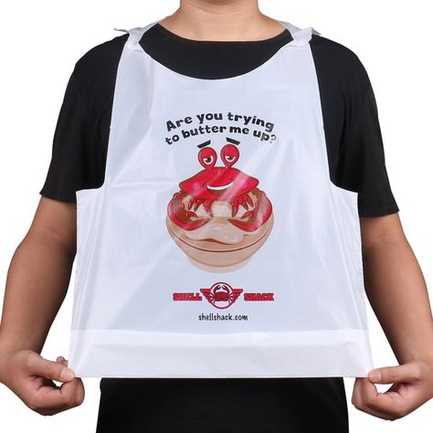 New Arrive Plastic Bib For Restaurant，Seafood，Grill One time use ，easy to clean ，keep your clothing clean https://www.lefengpacking.com/collections/customized-restaurant-bib-37 Lobster Bib, Women Eating, Lobster Party, Funny Bibs, Plastic Bibs, Disposable Aprons, Clothing Protectors, Crab And Lobster, Adult Bibs