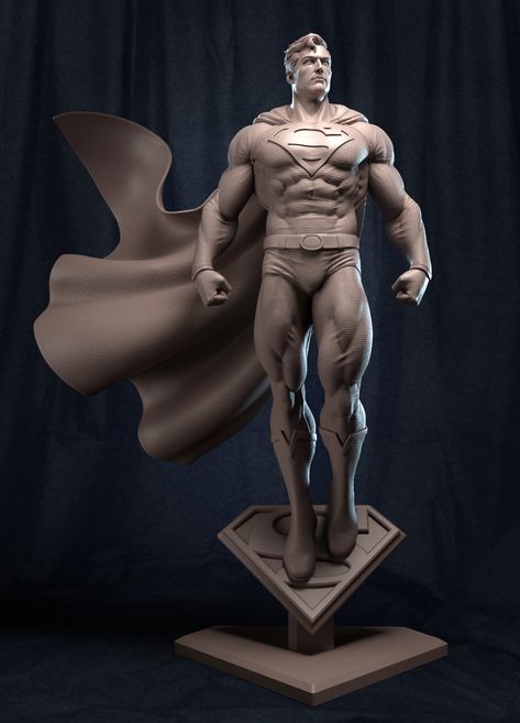 ArtStation - SUPERMAN fan art, susheel kumar Superman Fan Art, Superman Figure, Drawing Superheroes, Character Statue, Anatomy Sculpture, Superman Art, Superman Comic, 3d Figures, Human Anatomy Art