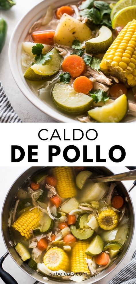 Caldo Soup Mexican, Chicken Caldo, Soup Swap, Mexican Soups, Caldo Recipe, Mexican Chicken Soup, Homemade Chicken Broth, Chicken Soup Recipes Homemade, Isabel Eats