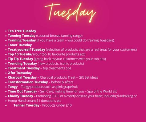 Tuesday Posts Instagram, Weekday Themes Ideas, Tuesday Tips, Tuesday Themes Social Media, Tuesday Instagram Story Ideas, Tuesday Interactive Posts, Tuesday Engagement Post, Skincare Content Calendar, Tuesday Pure Romance Post