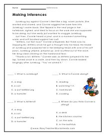 Inferences Worksheets Inferencing Worksheets, 3rd Grade Inference Activities, Inference Activities High School, Inferences Anchor Chart, Inference Worksheet, Making Inferences 2nd Grade, Making Inferences Worksheet, Making Inferences Activities, Summative Assessment