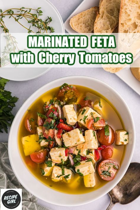 Feta And Cherry Tomatoes, Baked Feta With Cherry Tomatoes, Cherry Tomato Feta, Pasta With Cherry Tomatoes And Feta, Marinated Feta With Cherry Tomatoes, Garden Tomato Recipes, Food Doctor, Cherry Tomato Recipes, Summer Appetizer