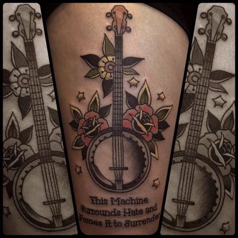 Banjo Tattoo, Electric Tattoo, Tribute Tattoos, Health Tattoo, Key Tattoos, Guitar Tattoo, Music Tattoo, Memorial Tattoos, Music Tattoos