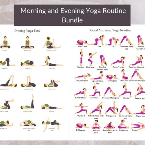 Evening Stretches, Good Morning Yoga, Evening Yoga Routine, Morning Yoga Poses, Printables Etsy, Healthy Routines, Yoga Routines, Evening Yoga, Morning Yoga Routine