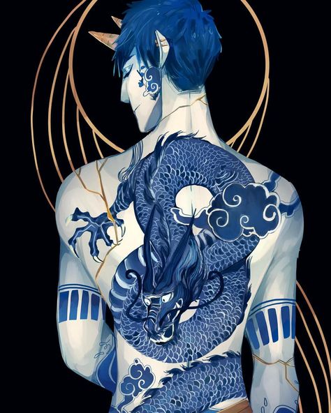 10.3k Likes, 57 Comments - Crim (@crimsonchains) on Instagram: “Porcelain Demon! Call him Kintsugi ^^ #demon #kintsugi #porcelain #yakuza #tattoo #oc #originalart…” Kintsugi Character, Boys Drawing, Male Design, Au Twitter, Princess Knight, Character Design Drawing, Yakuza Tattoo, Vtuber Model, Drawings Photography