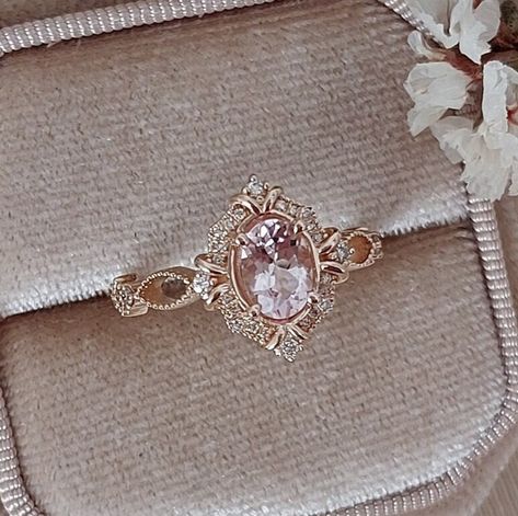 Pink Morganite & Diamond Engagement Ring ✰ Total Diamonds: 0.15 carat ✰ Diamond Clarity: SI F color ✰ Center Stone: 0.80 carat oval cut morganite ✰ 14K solid rose gold ✰ Orders typically ship within 5-6 business days, excluding weekends + holidays. ✰ All orders are sent in the elegant gift box. ✰ Shipping Methods: Fedex / UPS / TNT ✰ Delivery to USA 3-4 days ✰ Free Shipping ✰ We manufacture all our products with high quality. ✰ We use only natural diamonds and natural colored stones in our products. ✰ To see our other gemstone rings: https://www.etsy.com/shop/SALSALIN?ref=seller-platform-mcnav§ion_id=36346255 Morganite And Diamond Ring, Pre Engagement Rings, Pink Diamond Gold Engagement Ring, Elegant Engagement Rings Unique Vintage Weddings, Natural Stone Engagement Rings, Rapunzel Inspired Engagement Ring, Vintage Morganite Engagement Ring, Gold And Pink Engagement Ring, Light Pink Wedding Ring