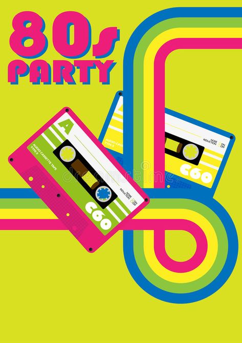 Retro Poster. 80s Party Flyer With Audio Cassette Tapes , #SPONSORED, #Party, #Retro, #Poster, #Cassette, #Tapes #ad 80s Posters, 80's Party, Party Photo Backdrop, 80s Theme, New Retro Wave, 80s Party, Custom Backdrop, Party Poster, Landscape Poster