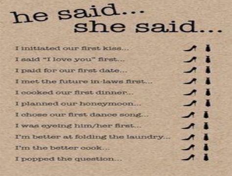 He said She said Anniversary Games For Couples, Wedding Anniversary Games, Ideas For Wedding Anniversary, Bridal Shower Questions, Anniversary Games, Wedding Ides, Blue Wedding Rings, Games For Couples, He Said She Said