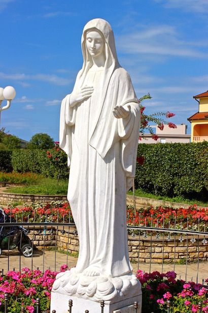 Medjugorje - Bosnia & Herzegovina - BlueSkyTraveler.com Virgin Mary Medjugorje, Medjugorje Bosnia, Our Lady Of Medjugorje, Blessed Mother Statue, Marian Apparition, Bosnia Herzegovina, Blessed Mary, Catholic Decor, Mary Statue