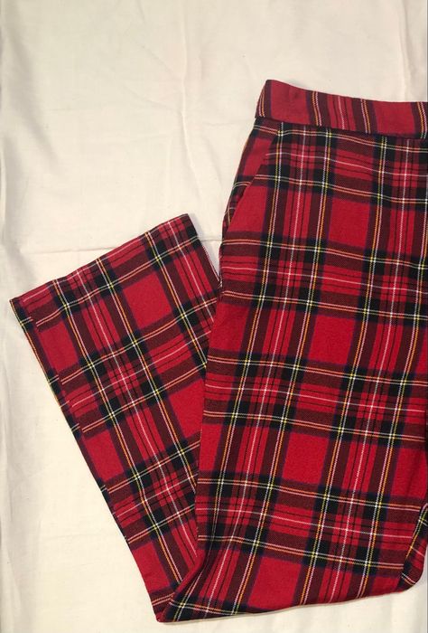 Plaid Wide Leg Pants, Pants Aesthetic, Red Plaid Pants, Pants With Pockets, Plaid Pants, Red Plaid, Leg Pants, Wide Leg Pants, Wide Leg