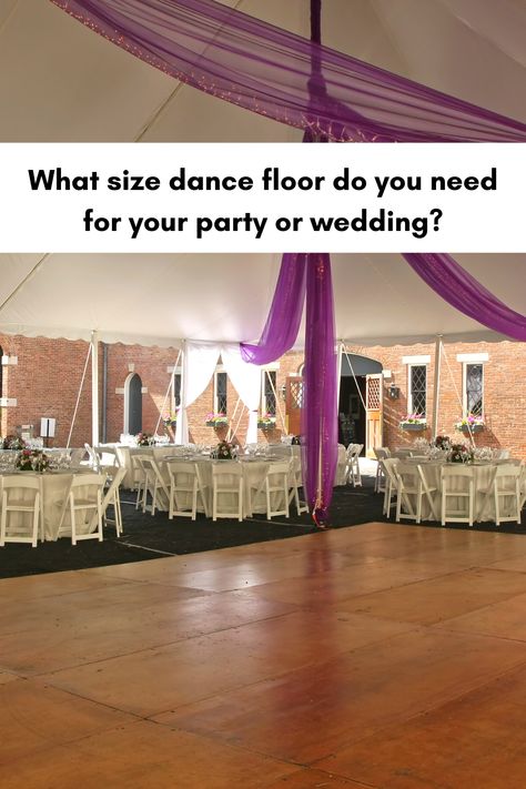 One of the first questions you’re likely to ask when browsing portable dance floors relates to size. Just how big of a dance floor do I need, really? Thankfully, figuring out what size dance floor to get isn’t very complicated. Removable Dance Floor, Temporary Dance Floor, Portable Dance Floor, Tent Set Up, Dance Floor Wedding, Dance Floors, Party Tent, Basic Math, Backyard Party