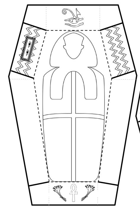 Free printable - design and color your own sarcophagus. Great elementary activity as part of a unit on Ancient Egypt. How To Make A Sarcophagus School Projects, Egypt School Projects, Sarcophagus Template, Ancient Egypt Activities For Kids, Sarcophagus Project Kids, Egypt Art For Kids, Ancient Egypt Crafts For Kids, Egypt Crafts For Kids, Egypt Activities For Kids