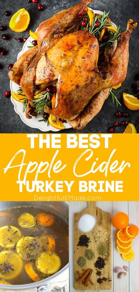 Oven Baked Turkey Brine Recipes, Christmas Turkey Brine, Maple Brined Turkey, Herb Turkey Brine Recipes, Best Turkey Brines, Best Brined Turkey Recipe, Ree Drummond Turkey Brine Recipe, Apple Cider Brine For Turkey, Apple Cider Sage Turkey Brine