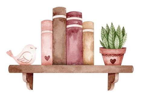 Watercolor Books, Soyut Sanat Tabloları, Dreamy Art, Watercolor Cards, Scrapbook Stickers, الرسومات اللطيفة, Cute Illustration, Valentin Nap, Watercolor Illustration