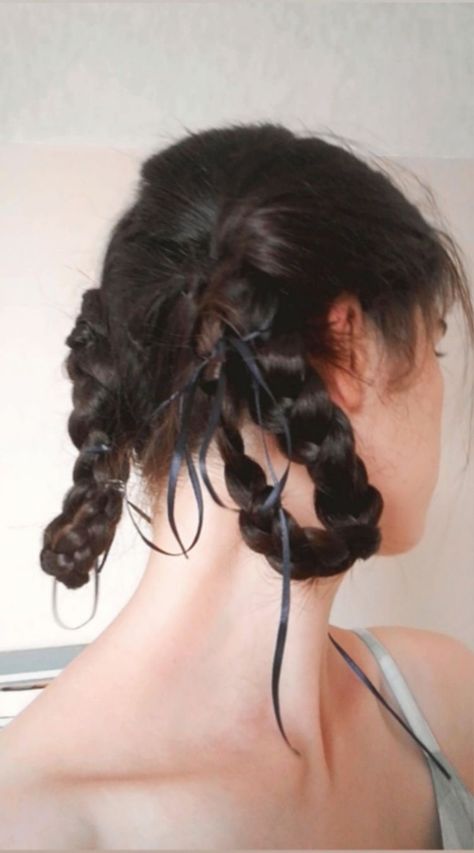 Cute Hair Medium Length, Eclectic Hairstyles, Braided Hairstyles With Ribbon, Gothic Outfit, Hair Arrange, Holy Rosary, Southern Gothic, Joan Jett, Outfit Maker