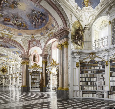 The World's Greatest Libraries (PHOTOS)   \\\   Two libraries in Portugal house colonies of bats that live behind the bookcases and feed on the insects which might otherwise eat the books. James Campbell, Beautiful Library, Library Room, Modern Library, World Images, The Monks, Book Nooks, Library Books, World History