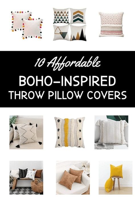 10 Affordable Boho Throw Pillow Covers - Cabin Lane Brown Walls Living Room, Ocean Themed Bedroom, Living Room Floor Plans, Affordable Boho, Leather Living Room Furniture, Boho Throw Pillow, Diy Pillow Covers, Throw Pillows Living Room, Boho Throws