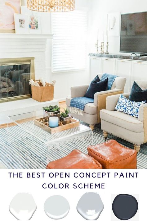 the right paint for the walls, trim, ceiling and accent spaces in an open concept floor plan Trim Ceiling, Basement Diy, Open Concept Kitchen Living Room, Open Kitchen And Living Room, Choosing Paint, Open Concept Home, Glass French Doors, Open Concept Floor Plans, Open Concept Living Room