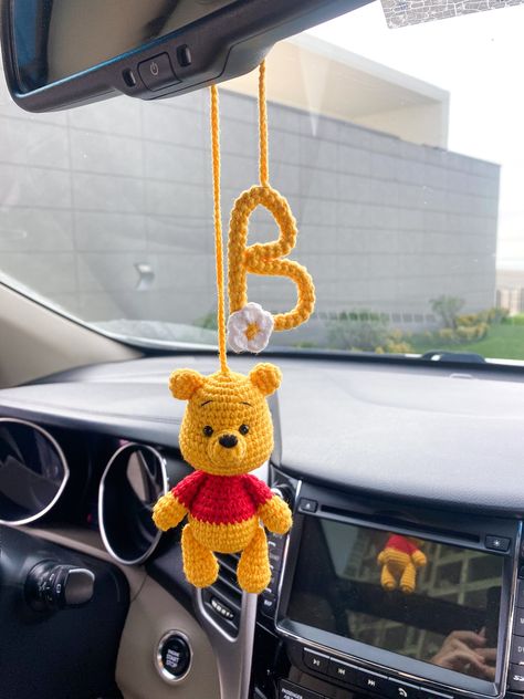 Crochet Patterns For Car, Crochet Mirror Hanging, Crochet Car Accessories, Personalized Crochet, Gift Ideas Crochet, Best Friend Gift Ideas, Crochet Car, Friend Gift Ideas, Car Hangers