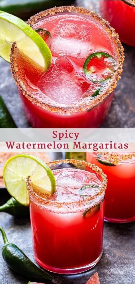 Cointreau Cocktail, Spicy Watermelon, Watermelon Margaritas, Best Watermelon, Watermelon Margarita, Spicy Margarita, Tequila Drinks, Sazerac, Watermelon Recipes