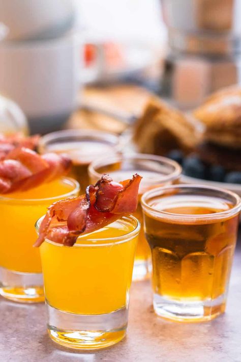 Irish Breakfast Shot Recipe — Sugar & Cloth Breakfast Beverages Alcohol, Breakfast Shots Alcohol With Bacon, Breakfast Alcoholic Drinks Brunch, Morning Alcoholic Drinks Breakfast, Brunch Shots Alcohol, Breakfast Shots Alcohol, Breakfast Cocktails Alcohol, Pancake Shot Recipe, Tailgate Shots