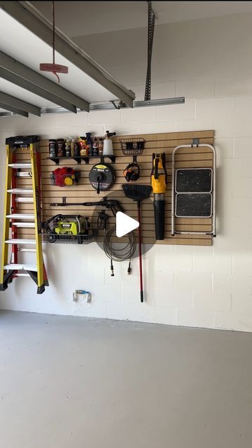 Slat Wall Ideas Garage, Slatwall Garage, Garage Makeover, Garage Organization, Mountain Home, Slat Wall, Wall Organization, Spring Cleaning, Organization Hacks