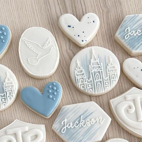 Temple Cookies Lds, Ctr Cookies, Housewarming Cookies, Priesthood Preview, Water Baptism, Baptism Cookies, Lds Baptism, Iced Sugar Cookies, Baby Blessing