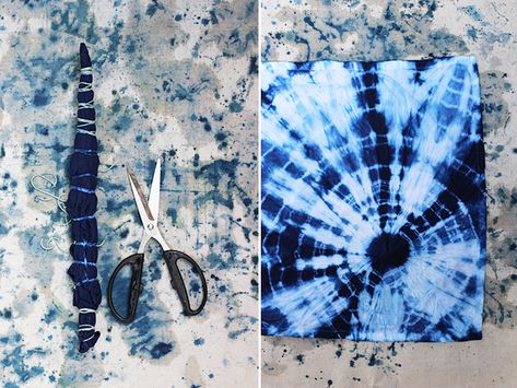 10 Fun Shibori Patterns | All Things Thrifty Shibori Diy, Tie Dye Party, Shibori Fabric, Tie Dye Crafts, Diy Tie, Shibori Dye, How To Tie Dye, Tie Dye Techniques, Shibori Tie Dye